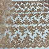 Beaded & Corded Bridal Lace Fabric Embroidered on 100% Polyester Net Mesh – Lace USA