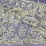 Beaded Corded Bridal Lace Mesh