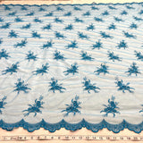 1 Yard Beaded Lace Fabric Embroidered on 100% Polyester Net Mesh | Lace USA - 31393W-BP - Ivory - 52" Wide