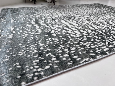 Tess 908 Gray Polypropylene Area Rug - Gray, Soft Backing, Power-Loomed, Stain And Fade Resistant (5' 3" X 7' 4")