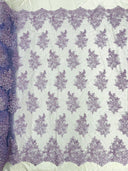 Camila Embroider Floral Damask Lace Fabric - Floral Damask, 54" Width (1 Yard)