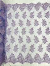 Camila Embroider Floral Damask Lace Fabric - Floral Damask, 54" Width (1 Yard)