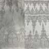 1 Yard Corded Bridal Lace Fabric Embroidered on 100 Percent Polyester Net Mesh Gold