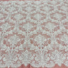 Beaded Embroidered Lace Fabric on Polyester Net Mesh