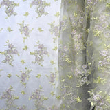 Corded Bridal Lace Fabric 100% Polyester Net Mesh