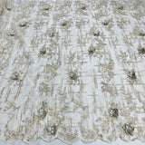 Beaded Rhinestone 3D Floral Lace