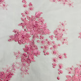Beaded 3D Floral Lace Fabric
