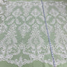 1 Yard Corded Bridal Lace Fabric Embroidered on Polyester Net Mesh Ivory