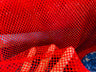 AB Rhinestones On A Fish Net Polyester Fabric - Iridescent Rhinestone Mesh, 1 Yard