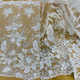 Beaded Lace Fabric Embroidered Net Mesh
