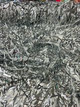 Swords Design Iridescent Sequins Polyester Fabric - Iridescent Sequin Mesh, 52" Width (1 Yard)