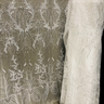 1 Yard Ivory Beaded Lace Fabric Embroidered on 100 Percent Polyester Net Mesh 52 Inch Width