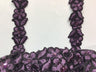 Beaded Corded Lace Trimming Embroidered On 100 Percent Polyester Organza Fabric - 3/4" Width, Multiple Colors (1 Yard)