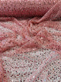 All Over Beaded Lace Polyester Fabric - Beaded, Sequins, Pearls, Mesh Lace, 54" Width (1 Yard)