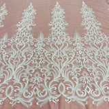Beaded Embroidered Lace Fabric