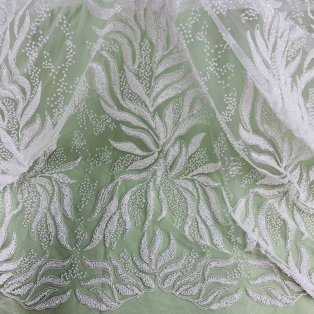 Beaded Corded Bridal Lace Fabric 58" Wide