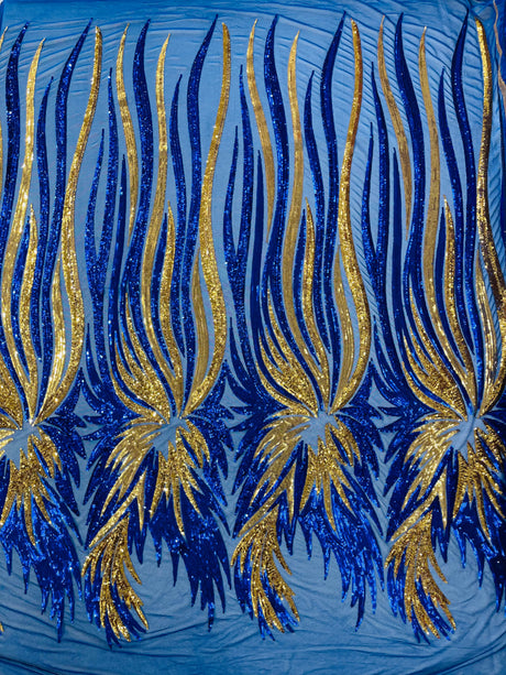 Wing Sequin Polyester Fabric - Angel Wing Sequin Mesh, 54" Width (1 Yard)