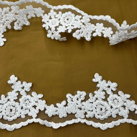 Beaded Corded Lace Trim 4"