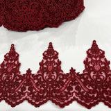 Embroidered Lace Trim 100% Polyester Net Mesh