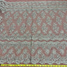 1 Yard Luxurious Beaded and Corded Bridal Lace Fabric Embroidered on 100% Polyester Net Mesh White