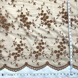 Beaded Lace Fabric on Polyester Net Mesh