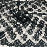 1 Yard - Corded Bridal Lace Fabric Embroidered on 100% Polyester Net Mesh - 50"