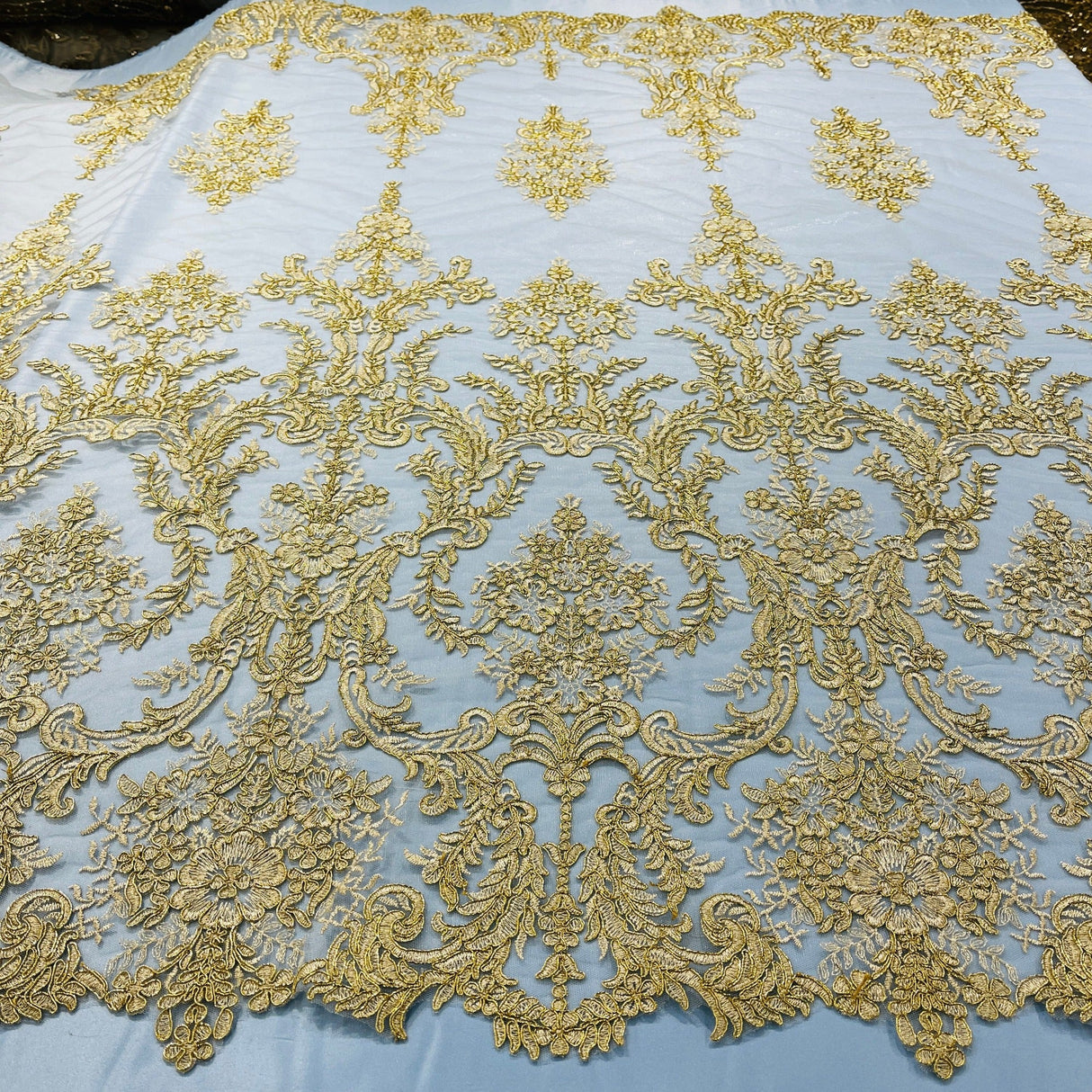 Embroidered Bridal Lace White Mesh