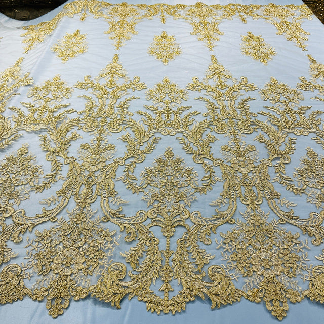 Embroidered Bridal Lace White Mesh