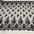 Black Beaded Sequined Lace Fabric 52"