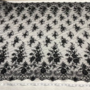 Black Beaded Sequined Lace Fabric 52"