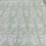 Beaded Embroidered Lace Fabric