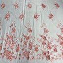 3D Floral Lace Fabric - Embroidered 100 Percent Polyester Tulle, 3D Satin Flowers And Leaves, 60" Width (1 Yard)