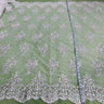 1 Yard Luxury Beaded and Corded Lace Fabric Embroidered on Polyester Net Mesh