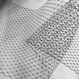 Bandeau Veil Tulle Mesh Fabric - White, Ivory, Black, 9" Width (By The Yard)