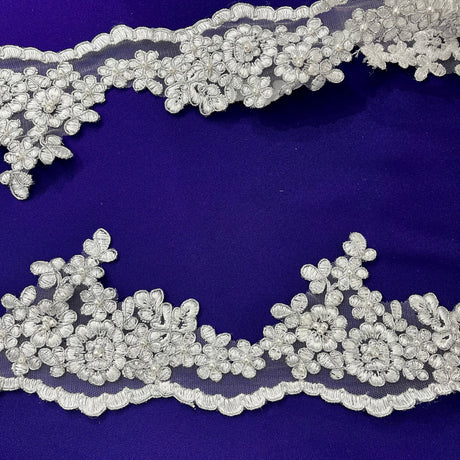 Beaded Corded Lace Trim 4"