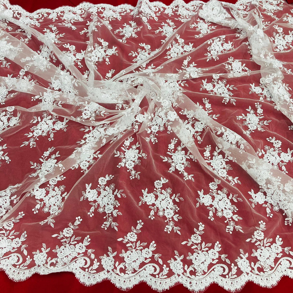 Corded Embroidered Lace Mesh