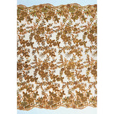 Beaded Sequined Floral Lace Fabric 51"