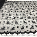 Beaded Lace Fabric on Polyester Net Mesh