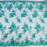 Beaded 3D Floral Lace Fabric - Embroidered On 100% Polyester Net Mesh, 52" Width, Multi Color (1 Yard)