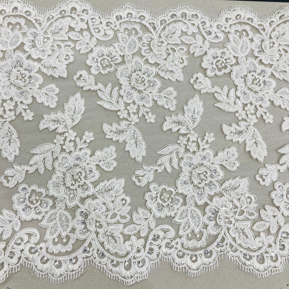Beaded Corded Lace Trim