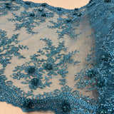 Beaded 3D Floral Lace Trimming 21" Wide
