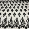 1 Yard Silver Beaded 3D Floral Lace Fabric Embroidered on Polyester Net Mesh Couture 52 Inch Width