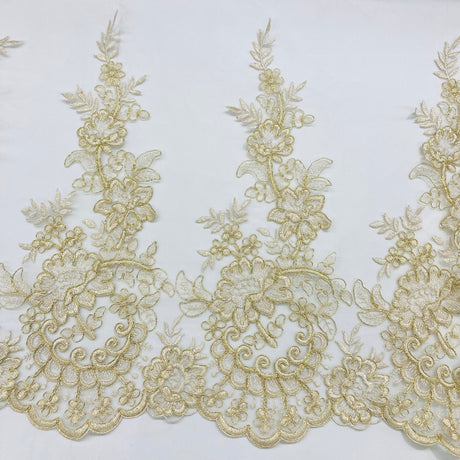 Embroidered Corded Lace Trim