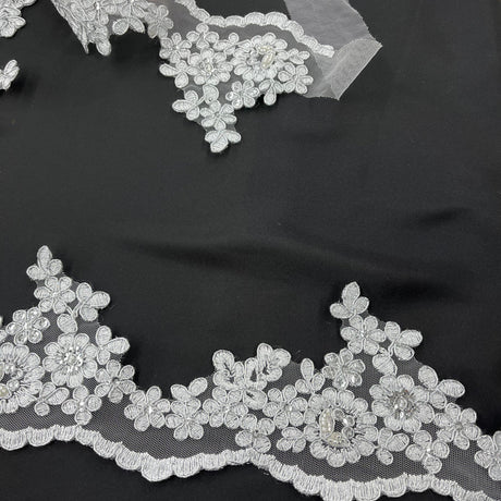 Beaded Corded Lace Trim 4"