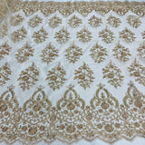Beaded Corded Bridal Lace Fabric 53" Wide