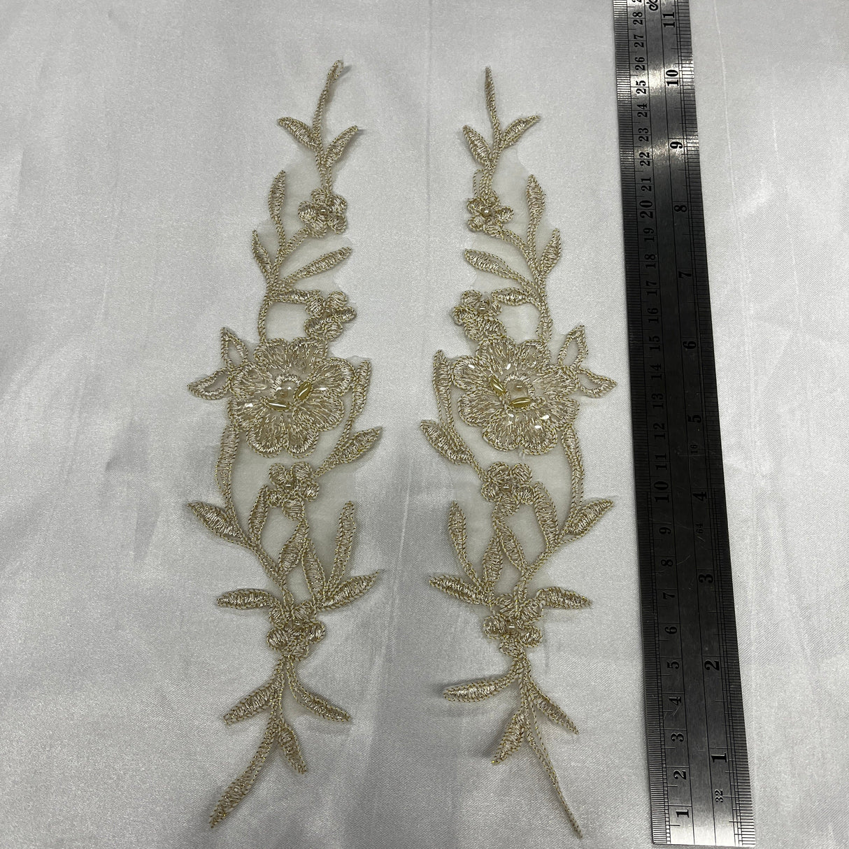 Embroidered Lace Applique Ivory