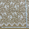 1 Yard Silver Beaded and Corded Bridal Fabric Lace Embroidered on Polyester Net Mesh for Wedding and Evening Gowns – 54"