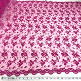 1 Yard Corded Bridal Lace Fabric Embroidered on Polyester Net Mesh for Elegant Wedding and Evening Gowns – 54"