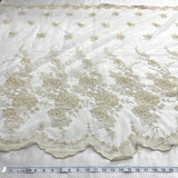 1 Yard Beaded Lace Fabric Embroidered on 100% Polyester Net Mesh | Lace USA - 30146W-BP - Fuchsia - 52" Wide