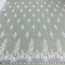 1 Yard Beaded and Corded Bridal Lace Fabric for Elegant Wedding Dresses White